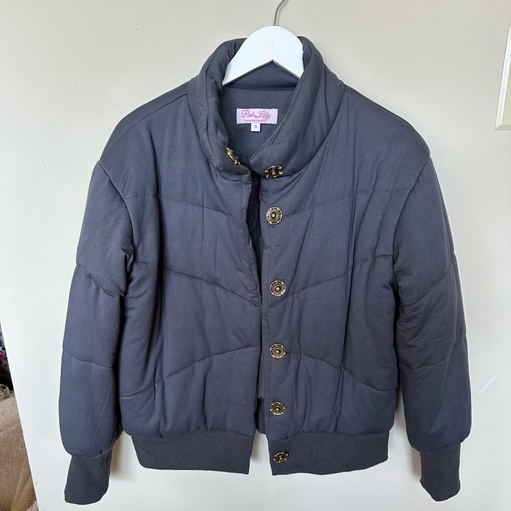 Pink Lily quilted bomber jacket size small